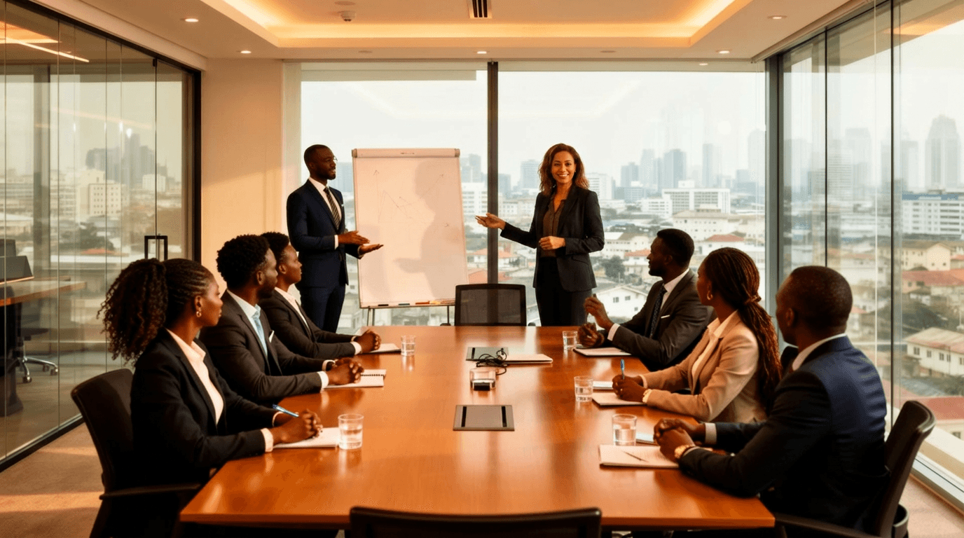 African business leaders in a boardroom